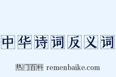 中华诗词反义词是什么意思的图片
